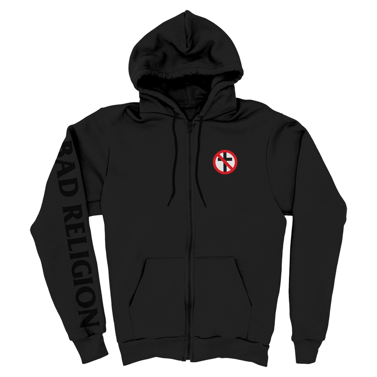 Embroidered Crossbuster Zip Up Hoodie (Black) T-Shirts, Sweatshirt | CoreVibeTees.com (Image 1)