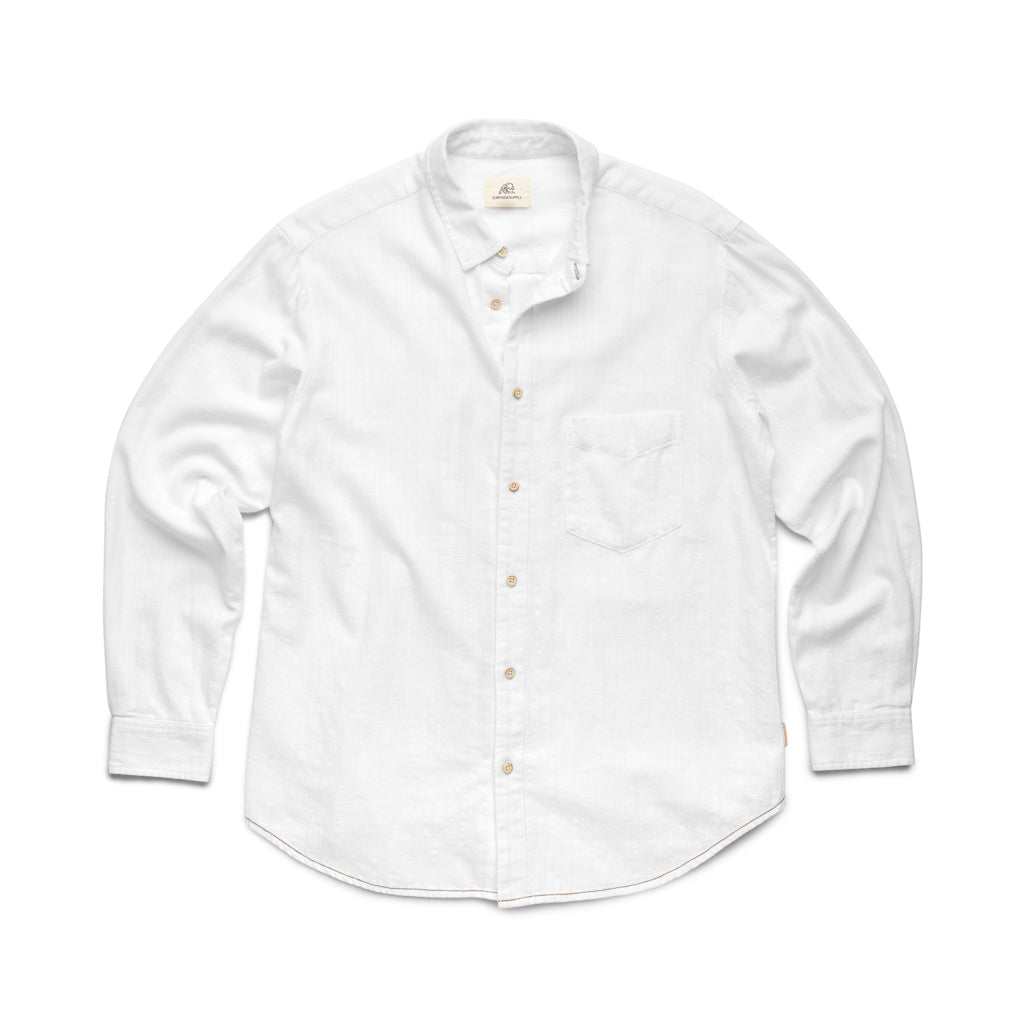 Bri Relaxed Cotton Slub Shirt - White Hoodie, Sweatshirt | CoreVibeTees.com (Image 2)
