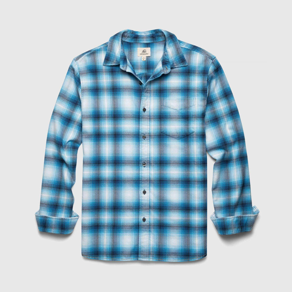 Brian Brushed Cotton Shirt - Blue Combo Hoodie, Sweatshirt | CoreVibeTees.com (Image 1)