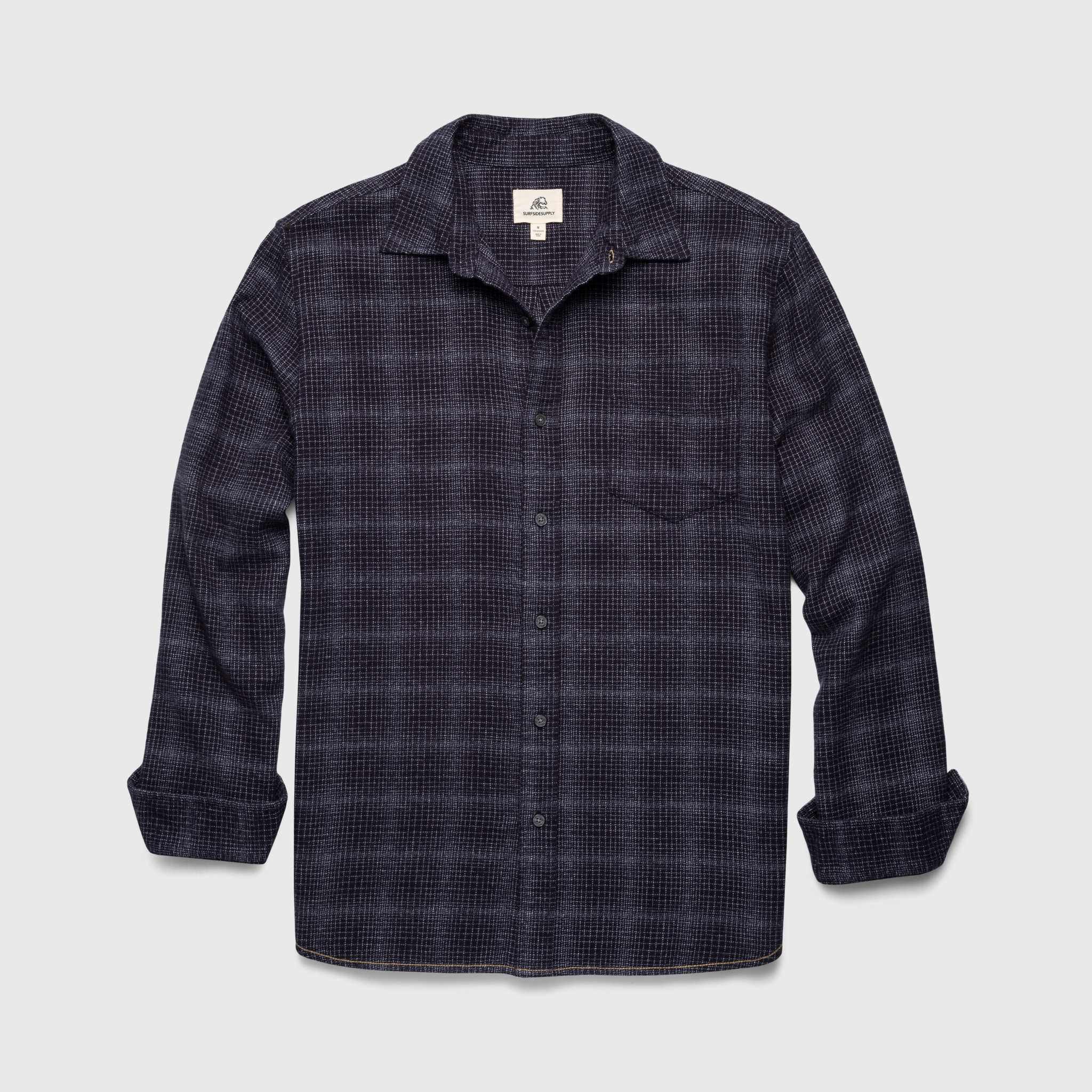 Brian Brushed Plaid Shirt - Navy Plaid Hoodie, Sweatshirt | CoreVibeTees.com (Image 1)