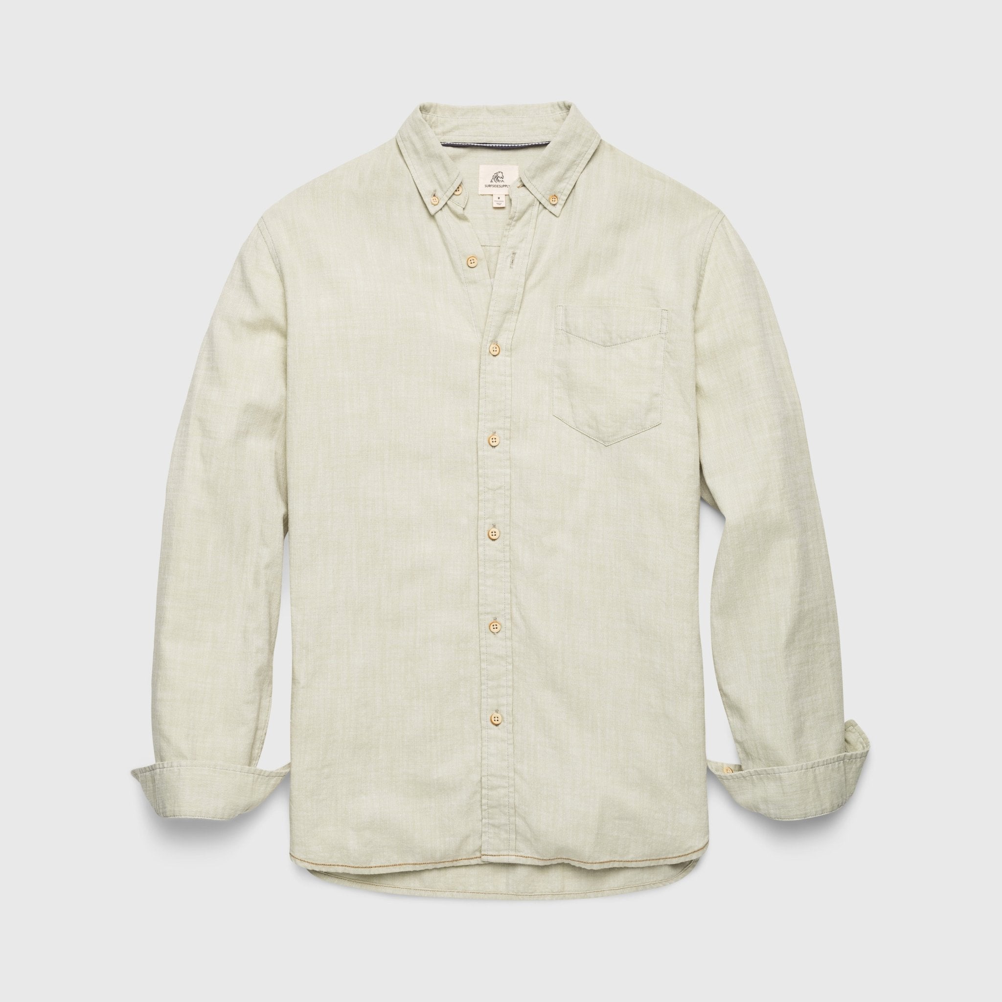 Brian Button Collar Slub Shirt - Olive Hoodie, Sweatshirt | CoreVibeTees.com (Image 1)