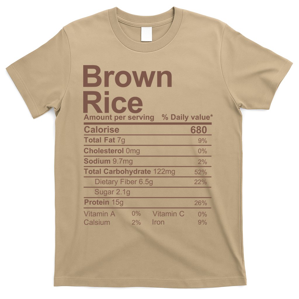 Brown Rice Nutrition Facts Label T-Shirt Hoodie, Sweatshirt | CoreVibeTees.com