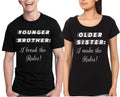 Brother Sister Black T-Shirt Hoodie, Sweatshirt | CoreVibeTees.com