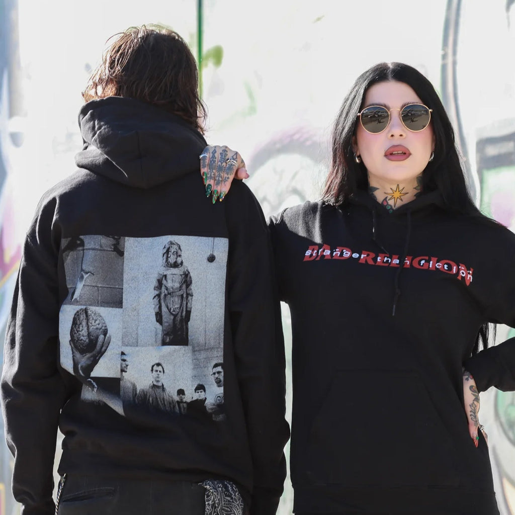 Stranger Than Fiction Pullover Hoodie (Black) T-Shirts, Sweatshirt | CoreVibeTees.com (Image 2)