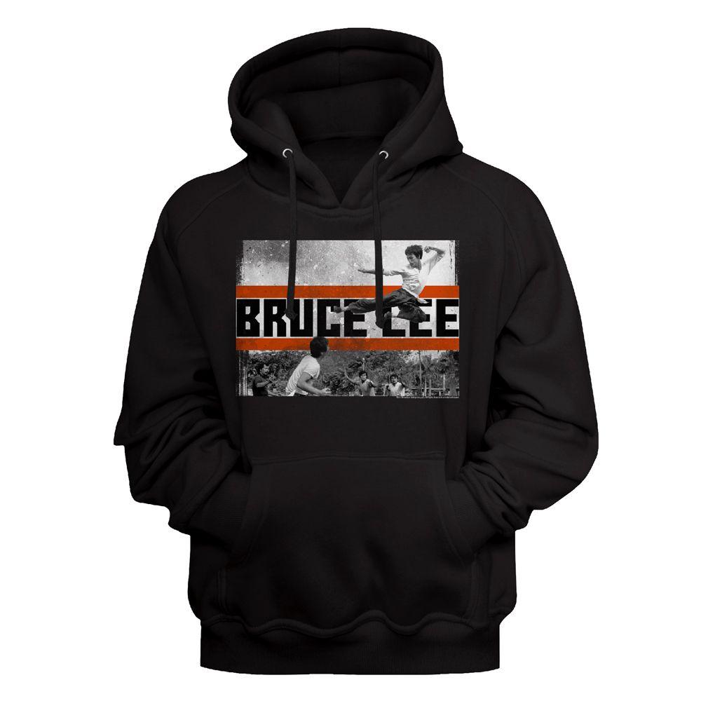 Bruce Lee - Fly Kick Boyfriend Hoodie T-Shirts, Sweatshirt | CoreVibeTees.com