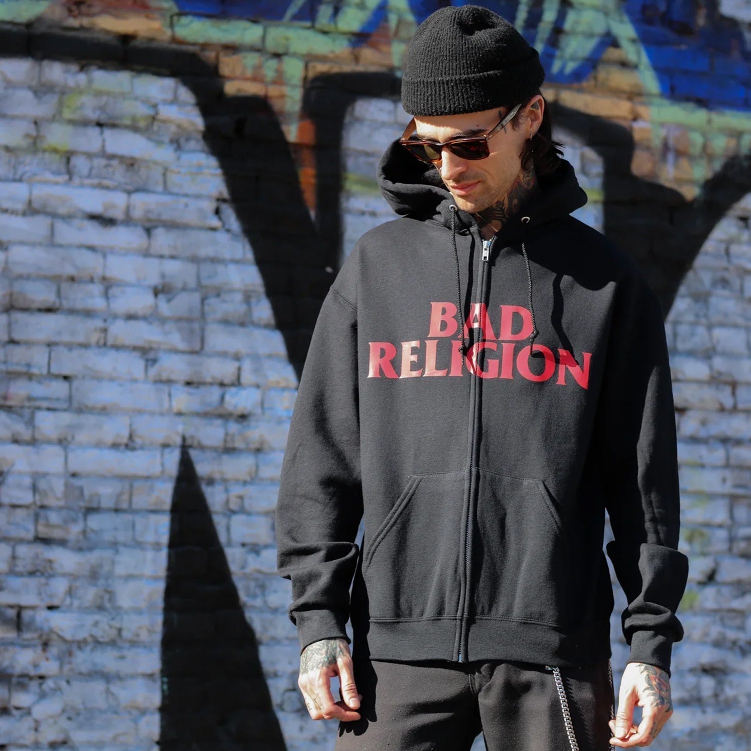 Logo Crossbuster Zip Up Hoodie (Black) T-Shirts, Sweatshirt | CoreVibeTees.com (Image 2)