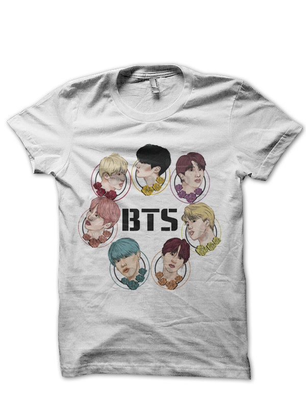 Bts Half Sleeve White T-Shirt Style001 Hoodie, Sweatshirt | CoreVibeTees.com