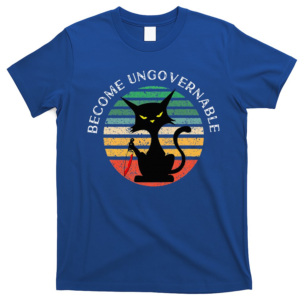 Become Ungovernable Funny Anarchy Cat Vintage Sunset T-Shirt Hoodie, Sweatshirt | CoreVibeTees.com