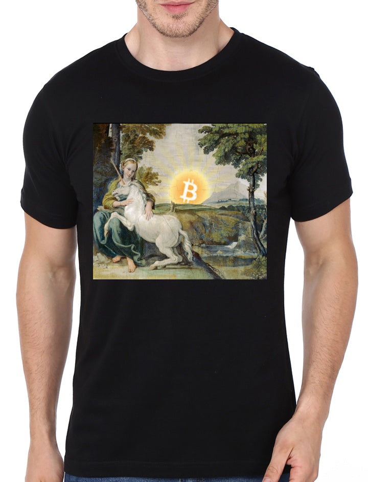Bitcoin Unicorn Black T-Shirt Hoodie, Sweatshirt | CoreVibeTees.com
