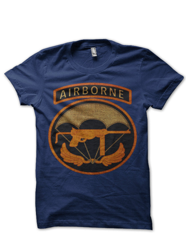 Airborne Division Navy Blue Half Sleeve T-Shirt Hoodie, Sweatshirt | CoreVibeTees.com