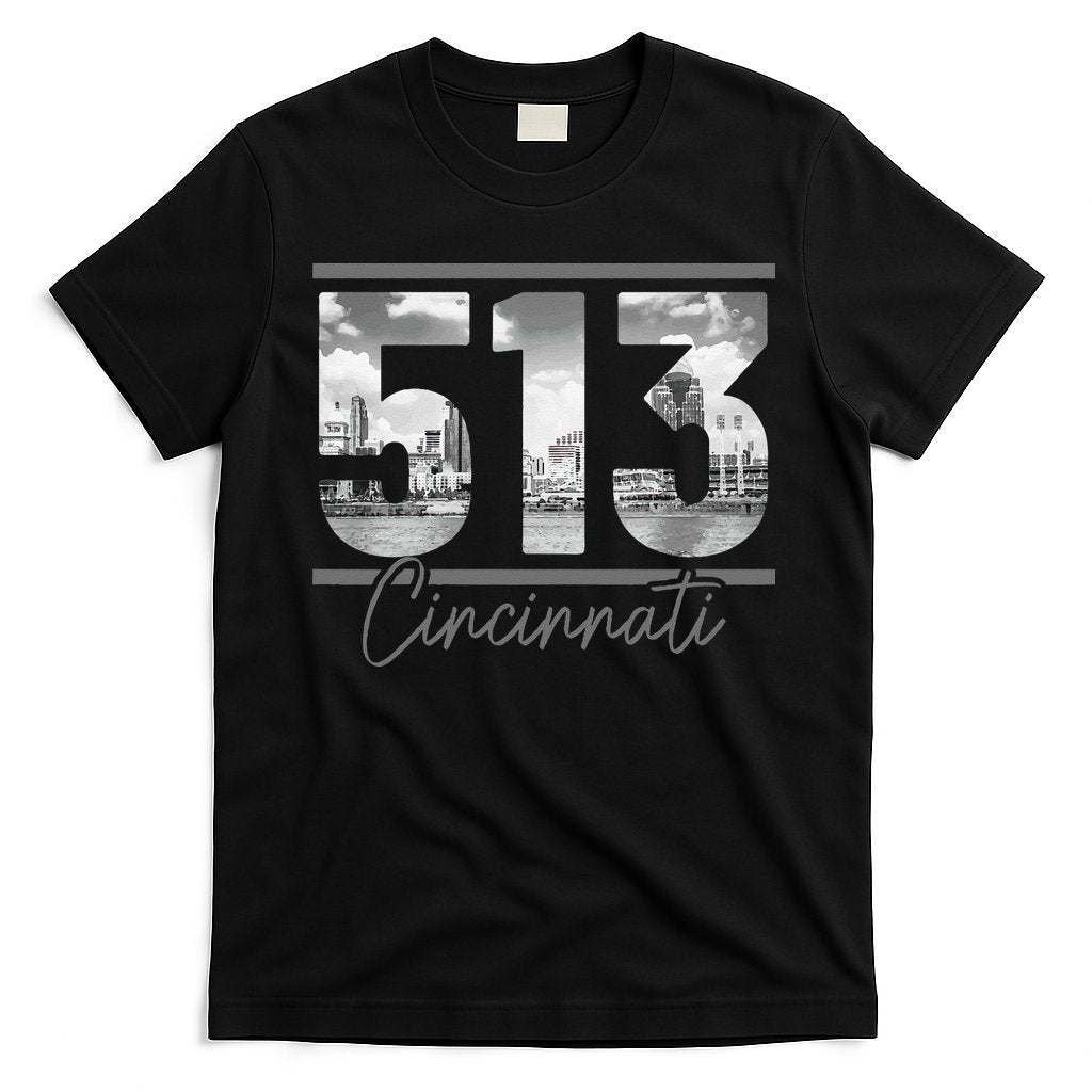 Cincinnati 513 Area Code Skyline Ohio Vintage T-Shirt Hoodie, Sweatshirt | CoreVibeTees.com