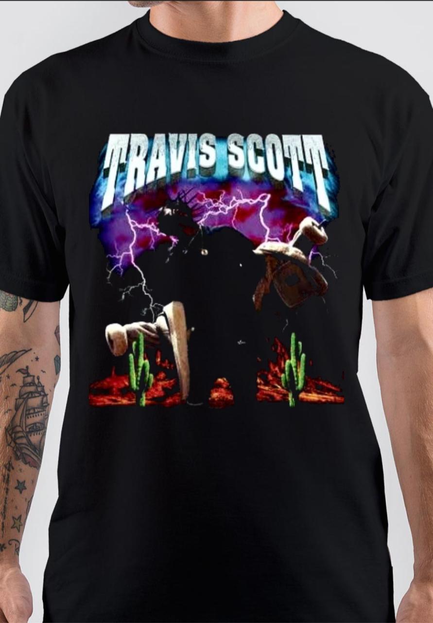 Travis Scott Half Sleeve Black T-Shirt Hoodie, Sweatshirt | CoreVibeTees.com