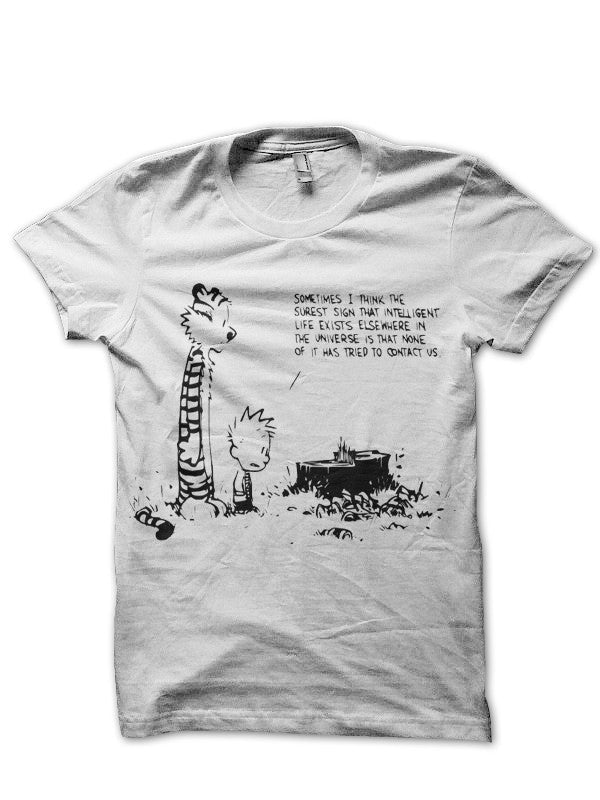 Calvin And Hobbes White T-Shirt Hoodie, Sweatshirt | CoreVibeTees.com