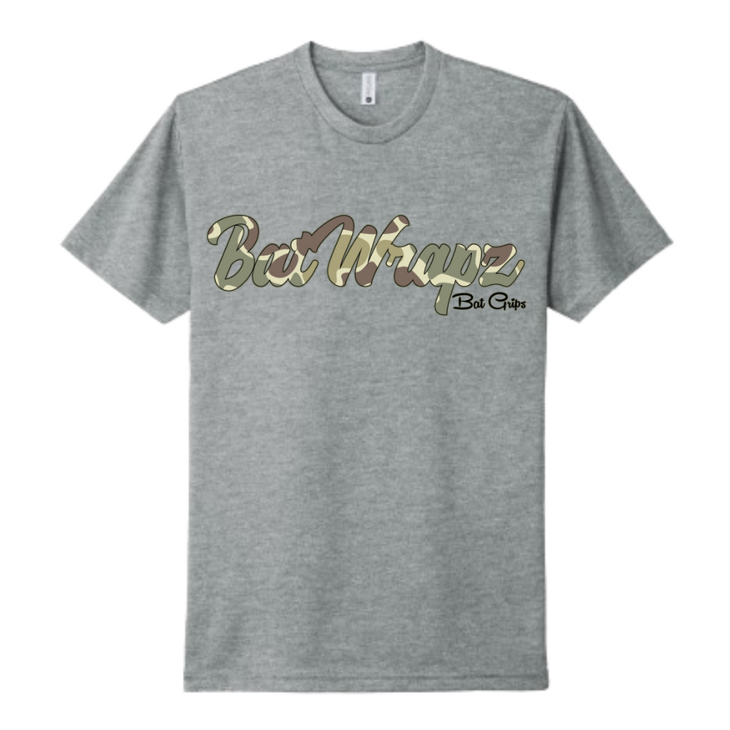 BatWrapz Camo Logo Adult Tee - Gray Hoodie, Sweatshirt | CoreVibeTees.com (Image 1)