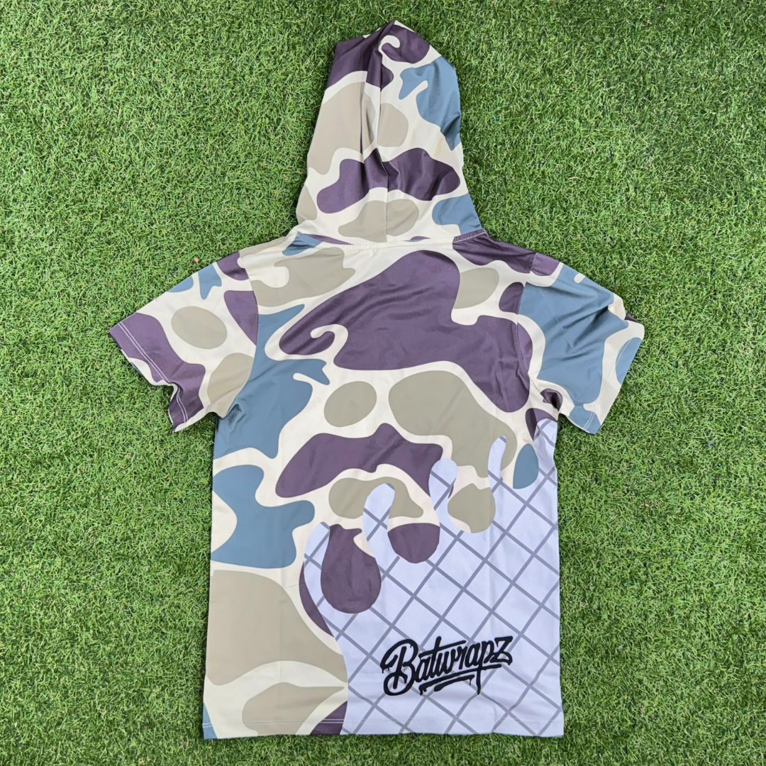 BatWrapz Baseball Camo Ice Cream Short Sleeve Performance Hoodie - Youth T-Shirts, Sweatshirt | CoreVibeTees.com (Image 2)