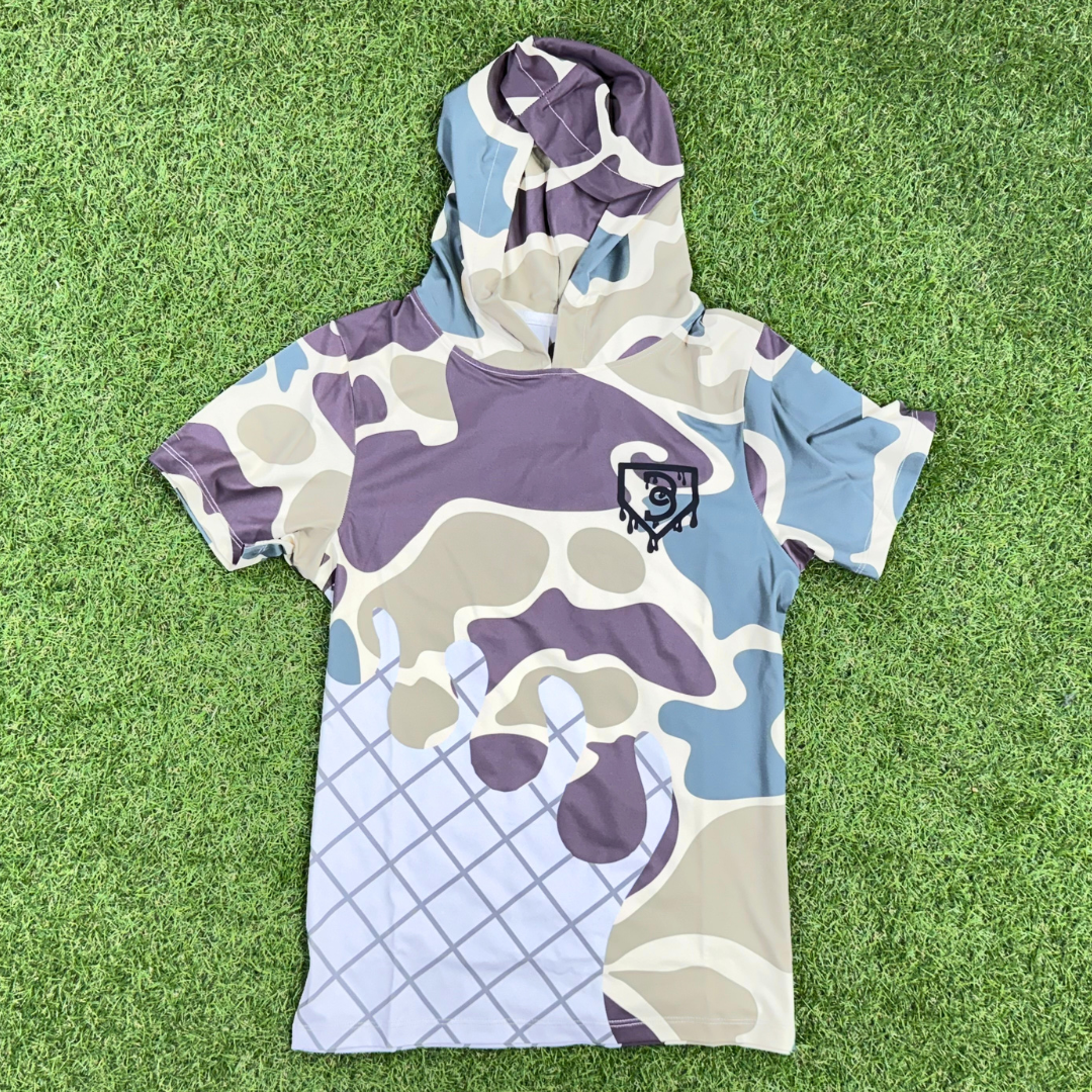 BatWrapz Baseball Camo Ice Cream Short Sleeve Performance Hoodie - Youth T-Shirts, Sweatshirt | CoreVibeTees.com (Image 1)