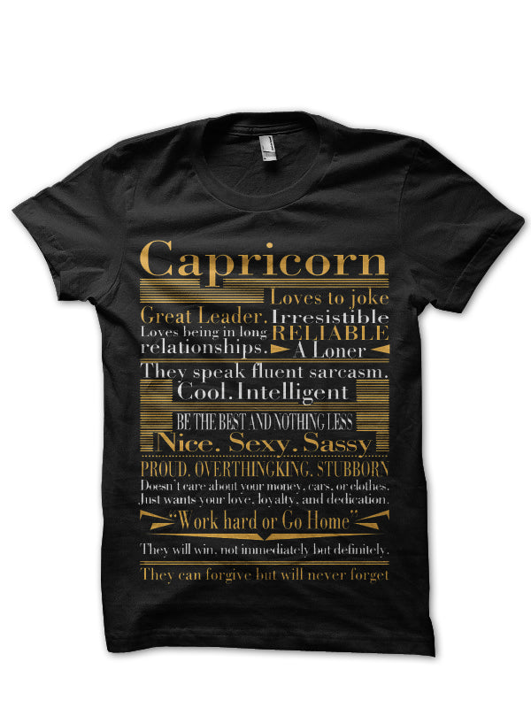 Capricorn Black T-Shirt Hoodie, Sweatshirt | CoreVibeTees.com