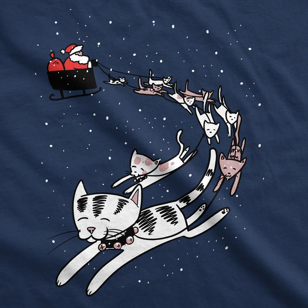 Cats In Christmas Sleigh Men's T Shirt Hoodie, Sweatshirt | CoreVibeTees.com (Image 2)