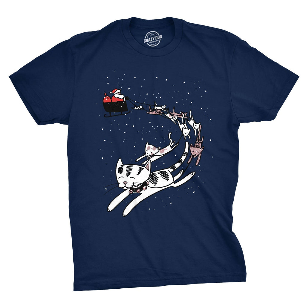 Cats In Christmas Sleigh Men's T Shirt Hoodie, Sweatshirt | CoreVibeTees.com (Image 1)