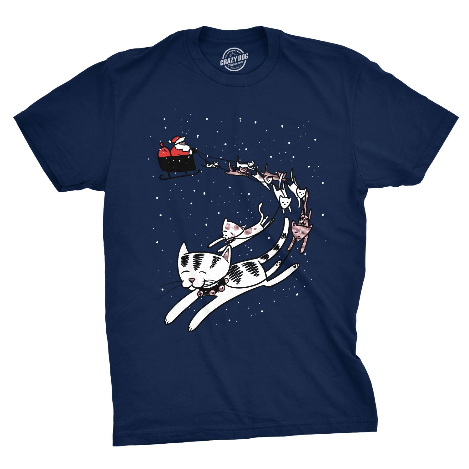 Cats In Christmas Sleigh Men's T Shirt Hoodie, Sweatshirt | CoreVibeTees.com (Image 1)