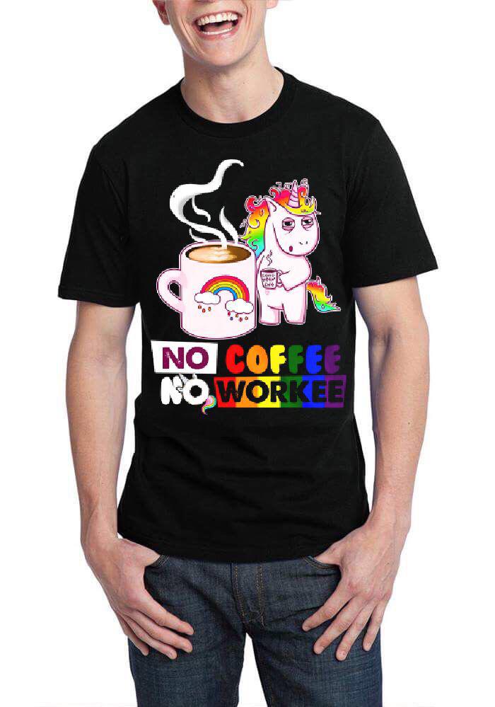 No Coffee No Workee Black Half Sleeve T-Shirt Hoodie, Sweatshirt | CoreVibeTees.com