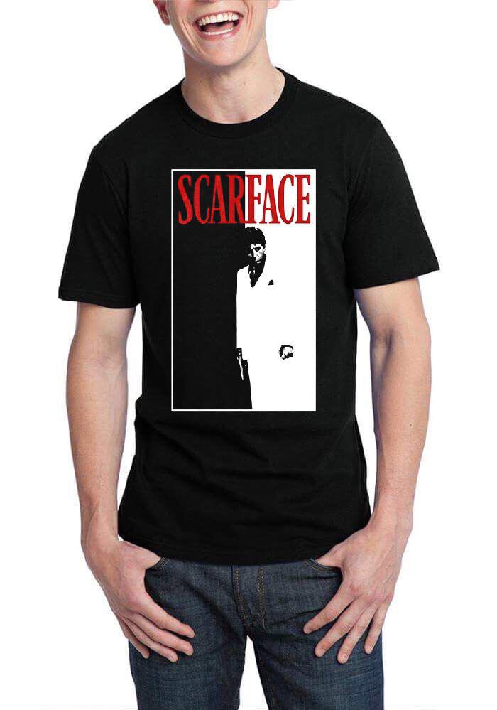Scarface Half Sleeve Black T-Shirt Style002 Hoodie, Sweatshirt | CoreVibeTees.com