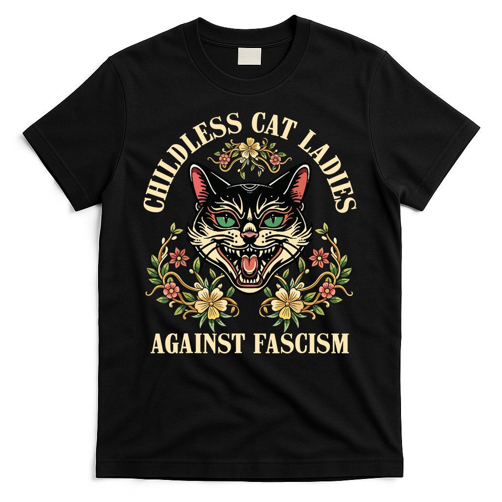 Childless Cat Ladies Against Fascism T-Shirt Hoodie, Sweatshirt | CoreVibeTees.com