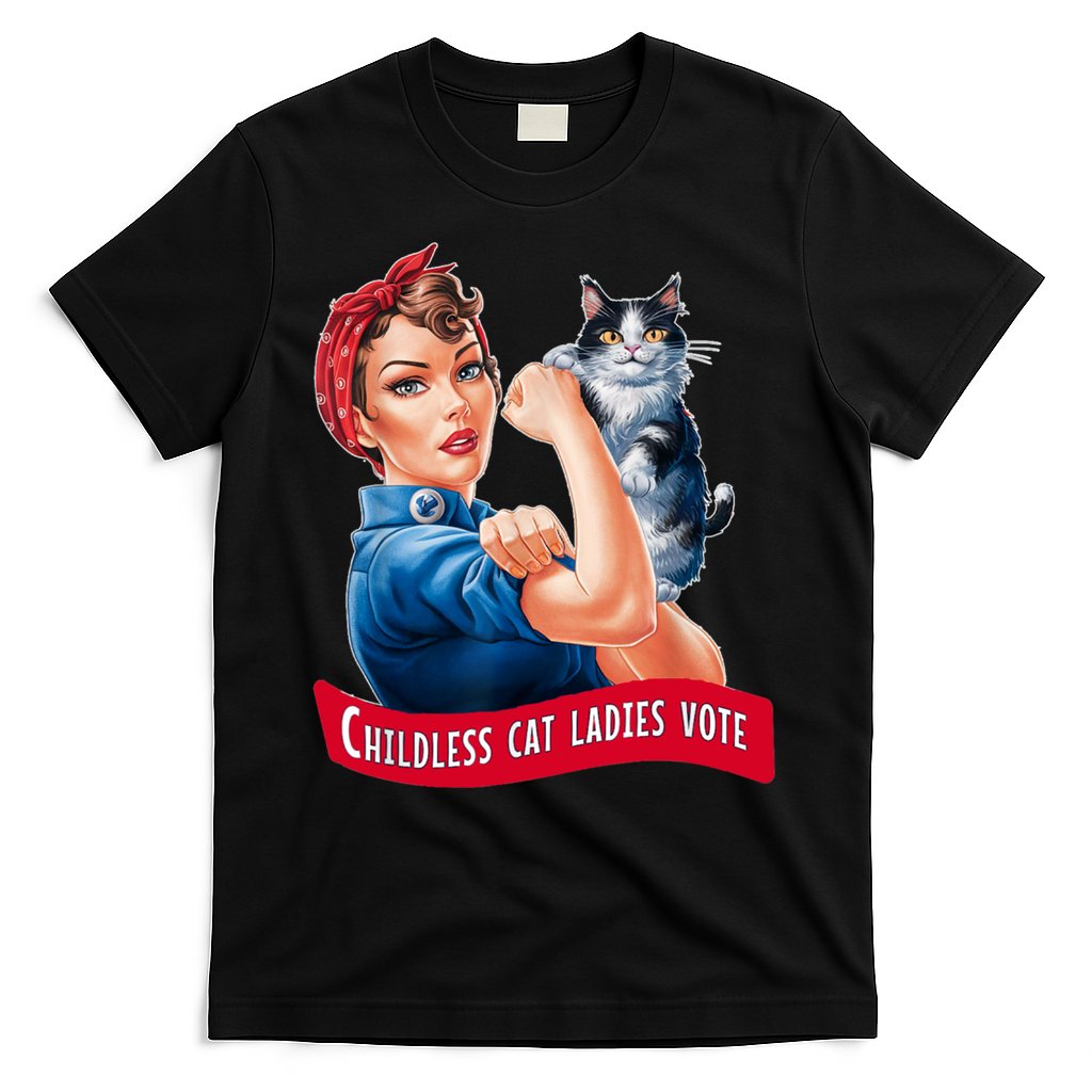 Childless Cat Ladies Vote Rosie The Riveter T-Shirt Style001 Hoodie, Sweatshirt | CoreVibeTees.com