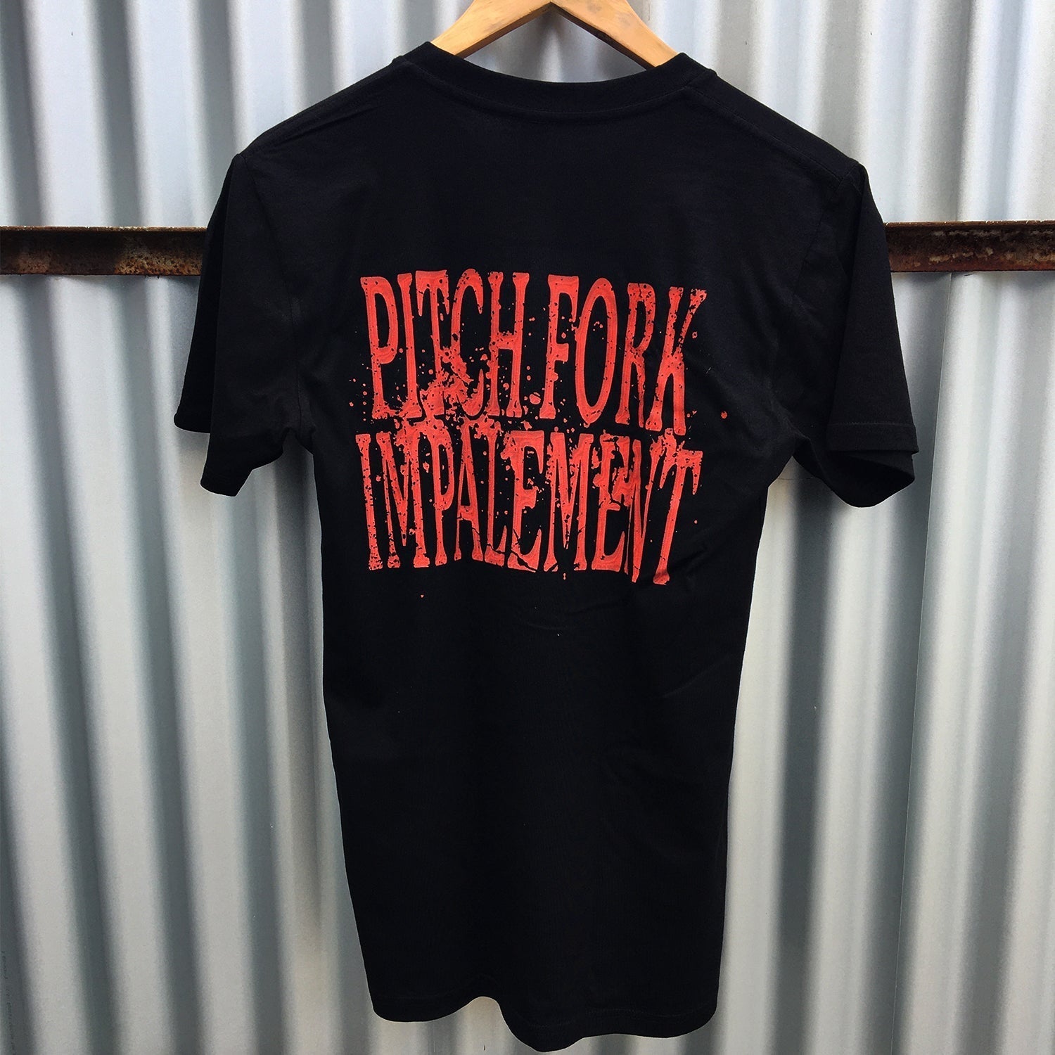 Pitch Fork Impalement T-Shirt (Black) Hoodie, Sweatshirt | CoreVibeTees.com (Image 3)