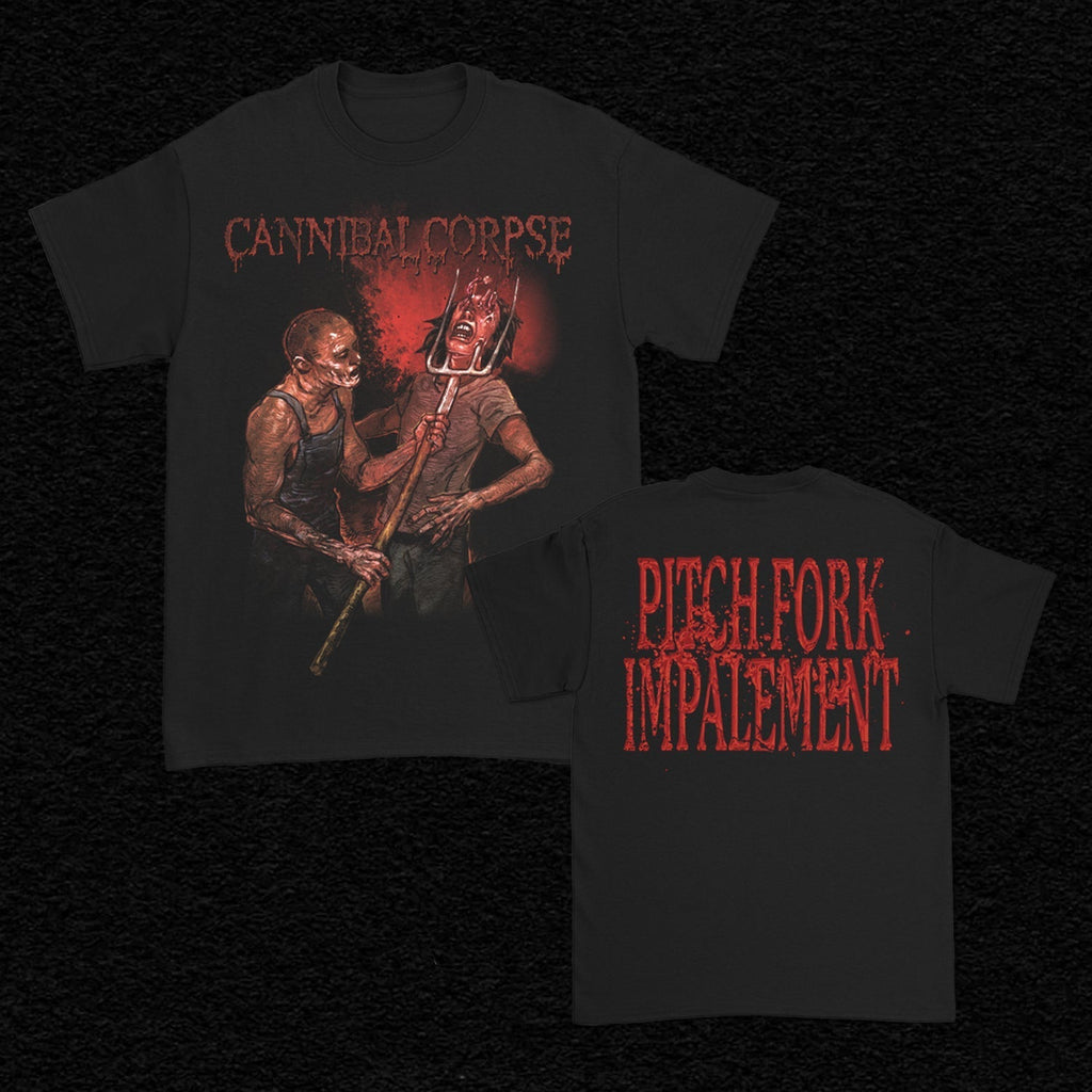 Pitch Fork Impalement T-Shirt (Black) Hoodie, Sweatshirt | CoreVibeTees.com (Image 1)