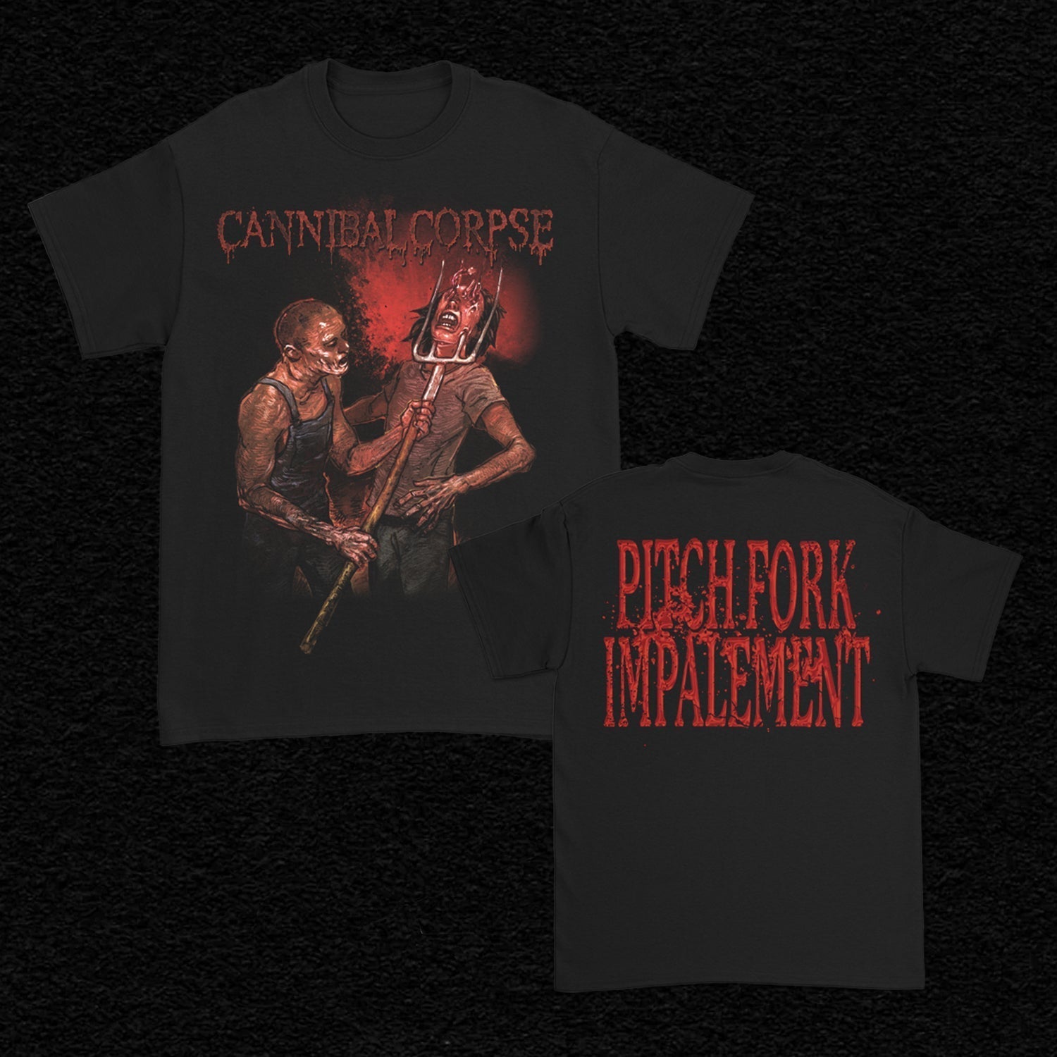 Pitch Fork Impalement T-Shirt (Black) Hoodie, Sweatshirt | CoreVibeTees.com (Image 1)