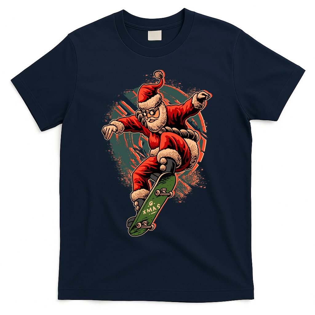 Cool Christmas Skateboarding Santa Claus T-Shirt Hoodie, Sweatshirt | CoreVibeTees.com