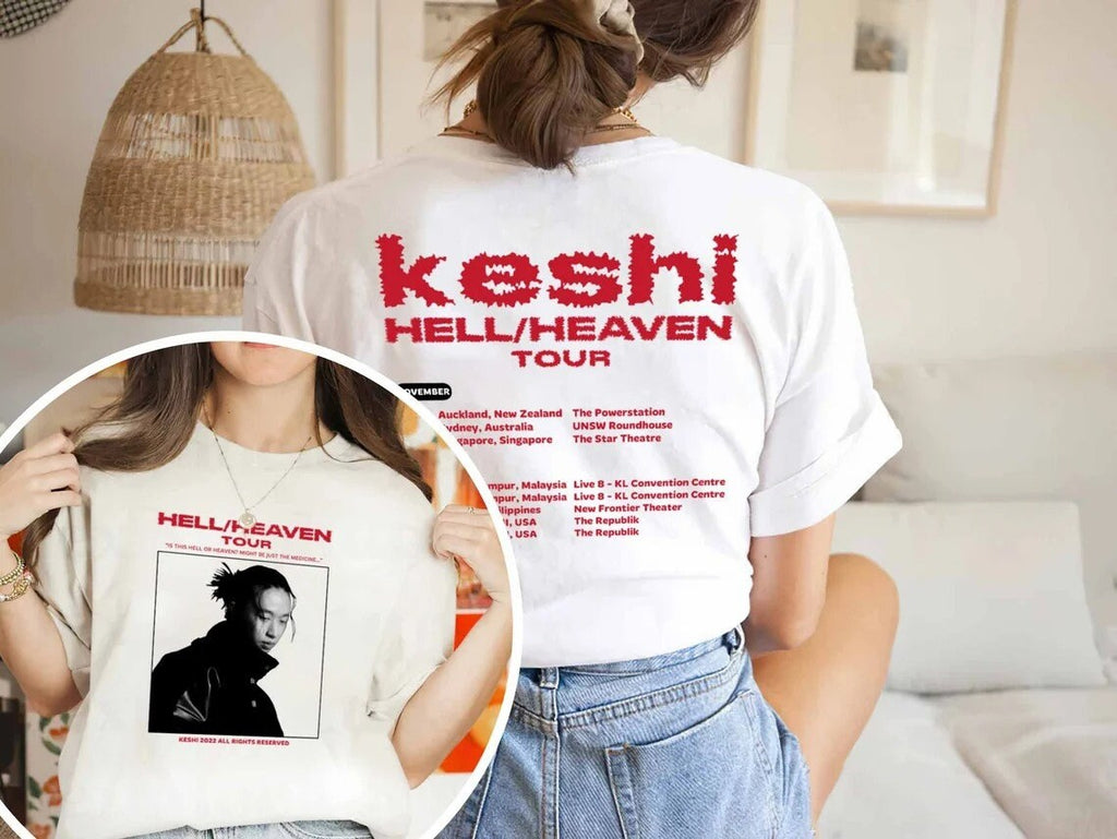 Keshi World Tour 2022 Shirt, Keshi Hell Heaven World Tour 2022 Shirt Hoodie, Sweatshirt | CoreVibeTees.com
