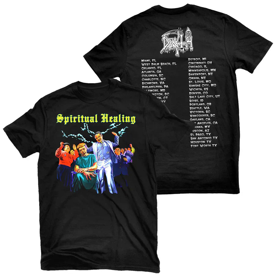 Death - Spiritual Healing North American Tour 1990 t-shirt Hoodie, Sweatshirt | CoreVibeTees.com (Image 1)