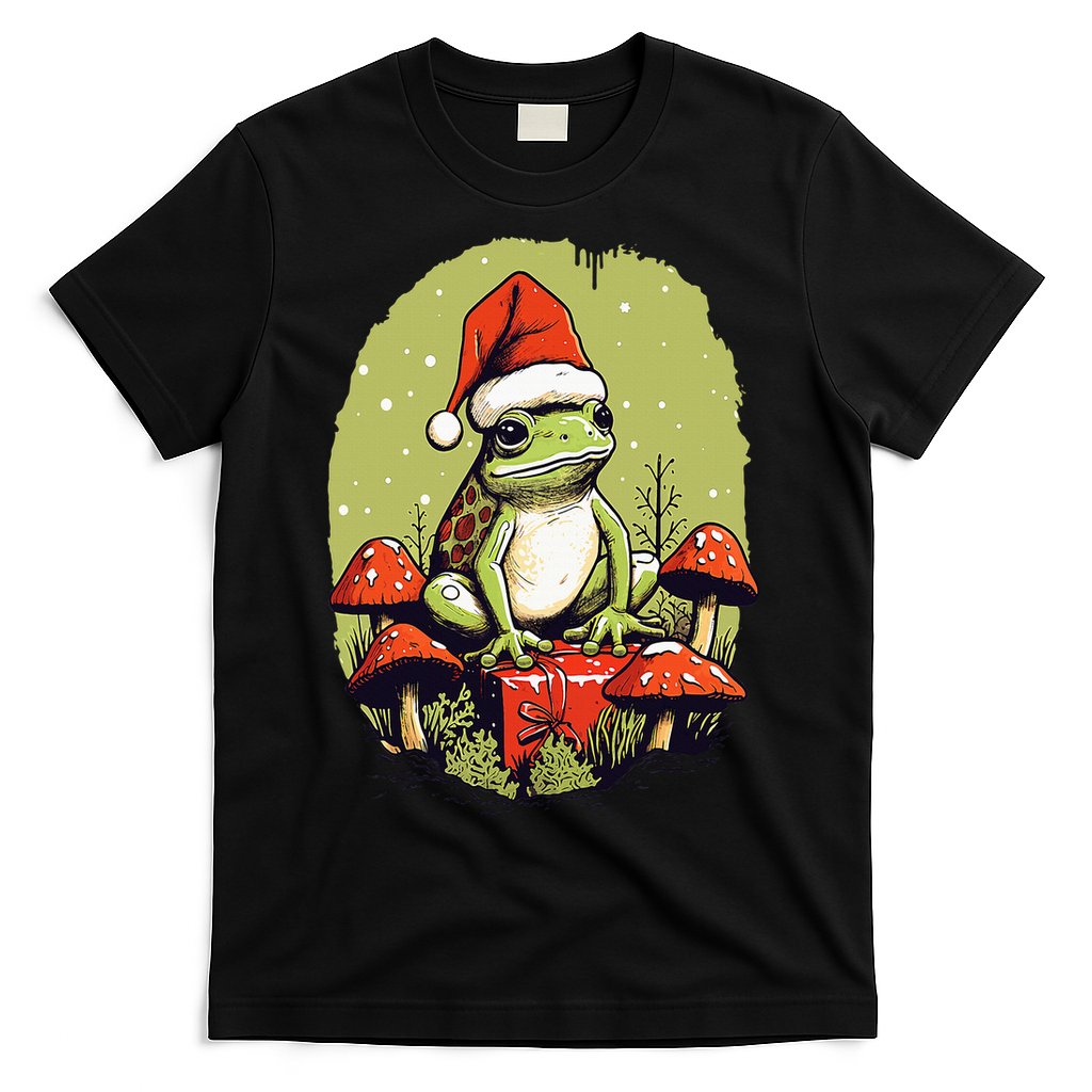 Christmas Frog Cottagecore Cute Mushroom Aesthetic Xmas T-Shirt Hoodie, Sweatshirt | CoreVibeTees.com