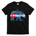 Colorado Flag Design Mountains And Bear Landscape Graphic T-Shirt Hoodie, Sweatshirt | CoreVibeTees.com