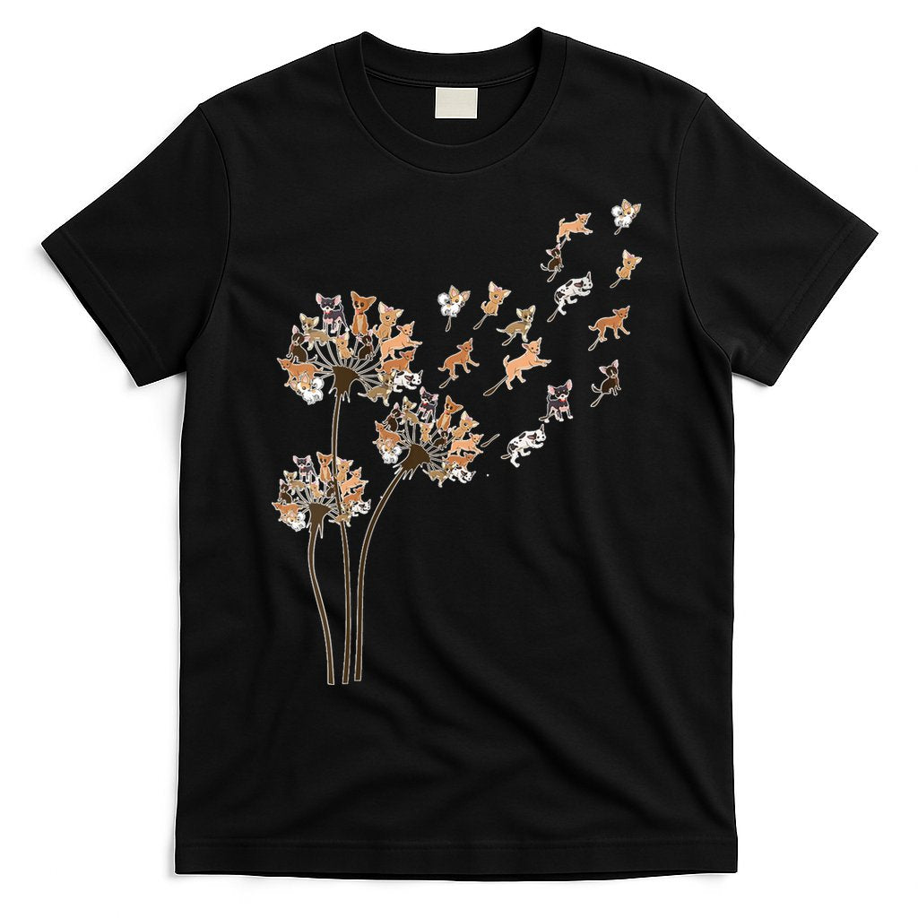Chihuahua Flower Fly Dandelion Chihuahua Funny Dog Lover V Neck T-Shirt Hoodie, Sweatshirt | CoreVibeTees.com