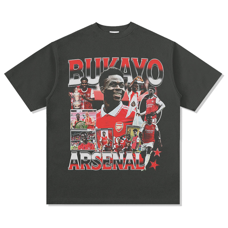 Arsenal By Bukayo Saka Tee Hoodie, Sweatshirt | CoreVibeTees.com (Image 2)