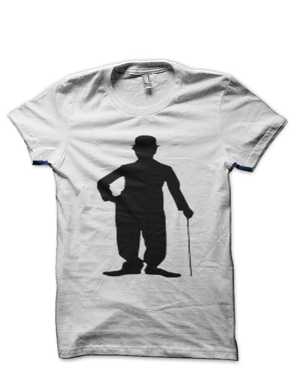 Charlie Chaplin Silhouette Design White T-Shirt Hoodie, Sweatshirt | CoreVibeTees.com