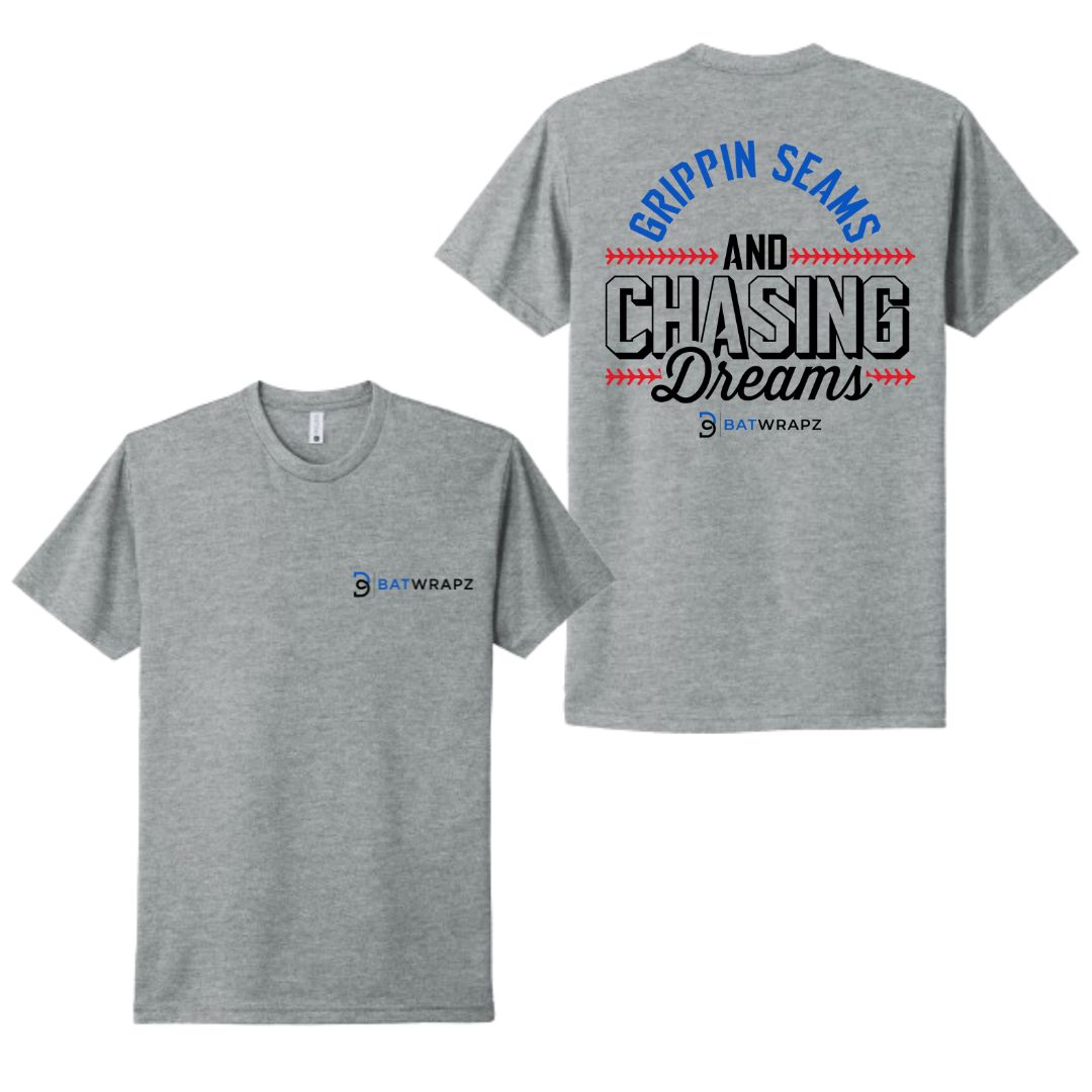 BatWrapz "Grippin Seams and Chasing Dreams" Youth Tee - Heather Gray Hoodie, Sweatshirt | CoreVibeTees.com (Image 1)