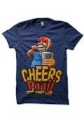 Cheers Paaji Navy Blue Tee Hoodie, Sweatshirt | CoreVibeTees.com