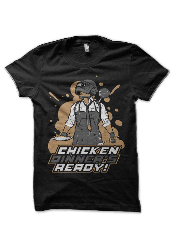 Chicken Dinner Half Sleeve Black T-Shirt Hoodie, Sweatshirt | CoreVibeTees.com