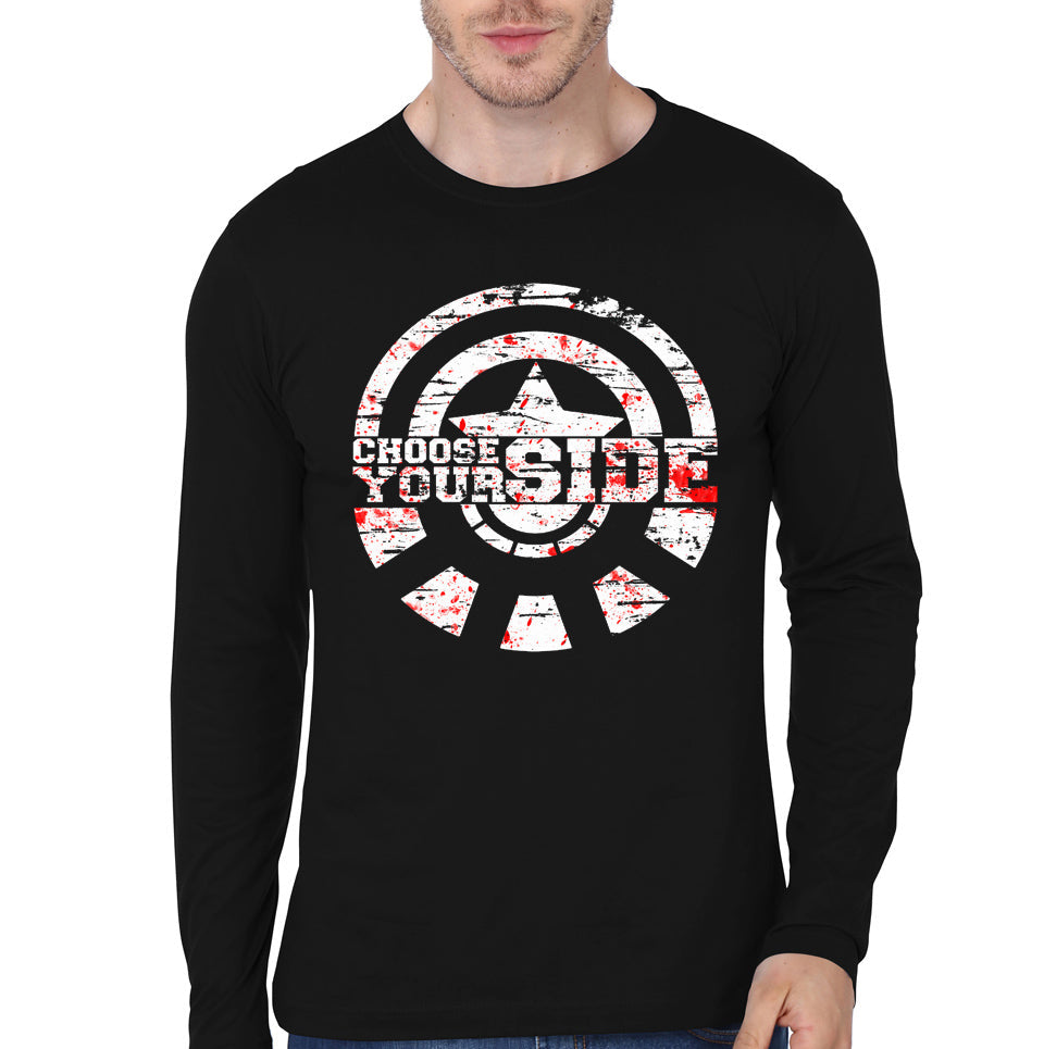 Choose Your Side Black Full Sleeve Tee Hoodie, Sweatshirt | CoreVibeTees.com