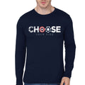 Choose Navy Blue Full Sleeve Tee Hoodie, Sweatshirt | CoreVibeTees.com