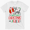 Christmas in July Just A Girl Who Loves Christmas In July T-Shirt Hoodie, Sweatshirt | CoreVibeTees.com