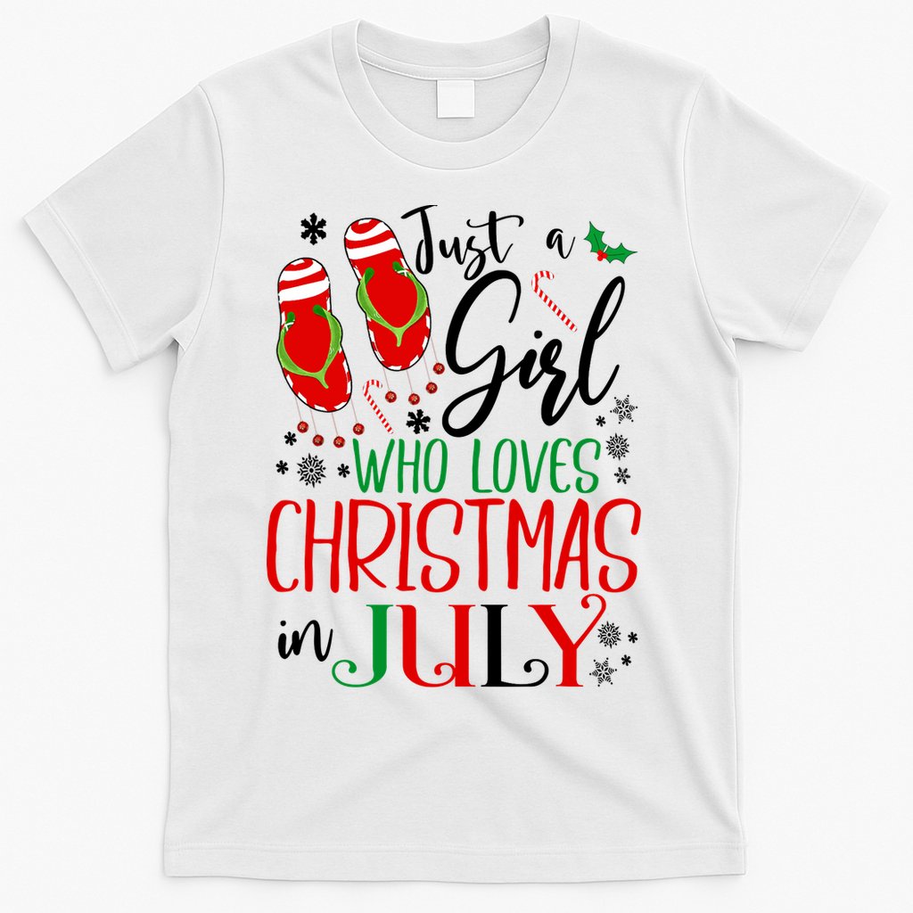 Christmas in July Just A Girl Who Loves Christmas In July T-Shirt Hoodie, Sweatshirt | CoreVibeTees.com