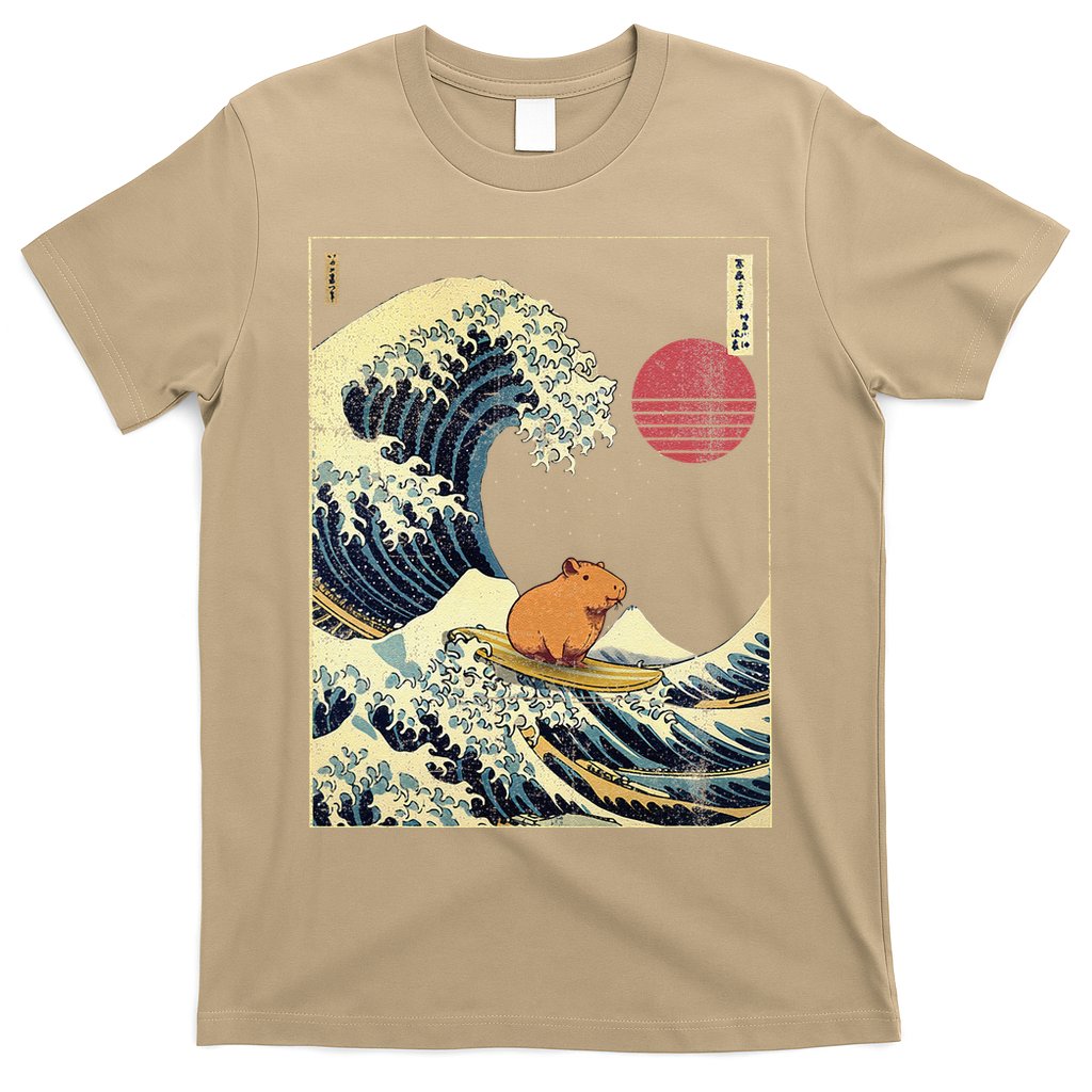 Capybara Japanese Kanagawa Wave Funny Surf Animal T-Shirt Hoodie, Sweatshirt | CoreVibeTees.com