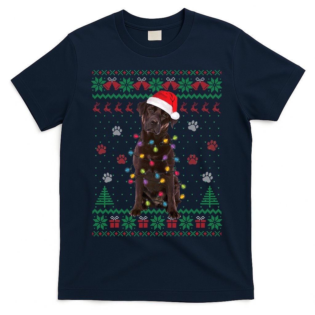 Chocolate Lab Labrador Christmas Lights Dog Ugly Sweater T-Shirt Hoodie, Sweatshirt | CoreVibeTees.com