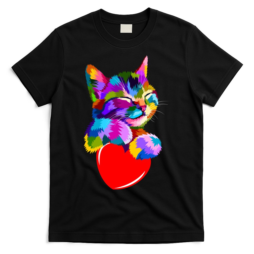Colorful Cat Full Of Love Kitten Lovers T-Shirt Hoodie, Sweatshirt | CoreVibeTees.com