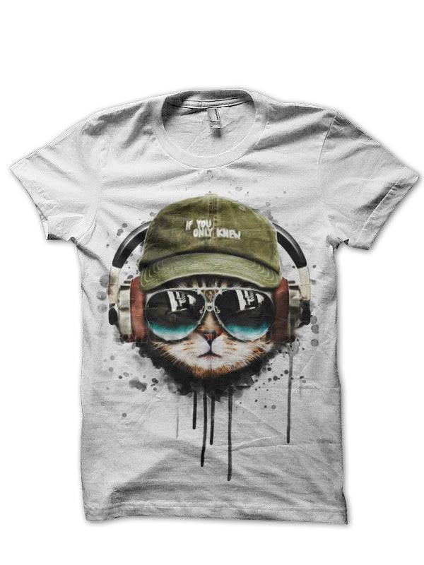 Cool Cat White T-Shirt Hoodie, Sweatshirt | CoreVibeTees.com